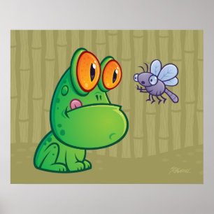 Frosch und Dragonfly Poster
