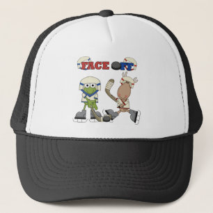 Frosch-und Elch-Hockey stellen weg T-Shirts und Truckerkappe