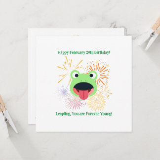 Frosch und Feuerwerk Geburtstag Karte