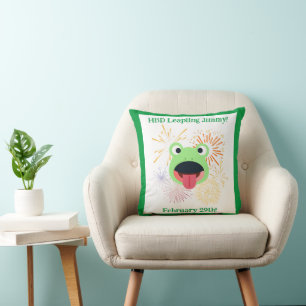 Frosch- und Feuerwerkdesign Kissen