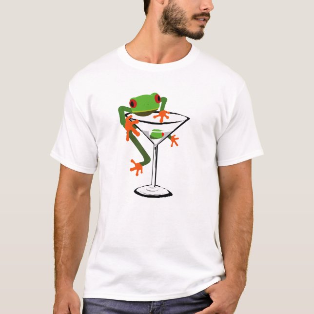 Frosch und Martini T-Shirt (Vorderseite)