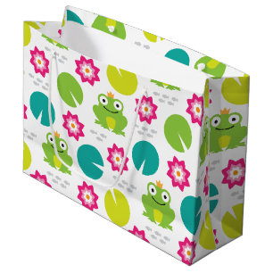 Frosch und Nenbergar nahtloses Muster Große Geschenktüte