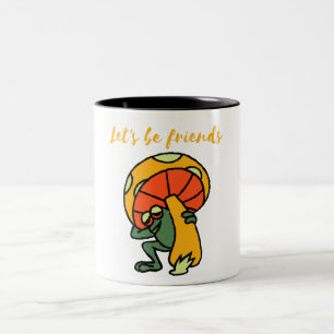 Frosch und Pilz, lass uns Freunde sein Zweifarbige Tasse