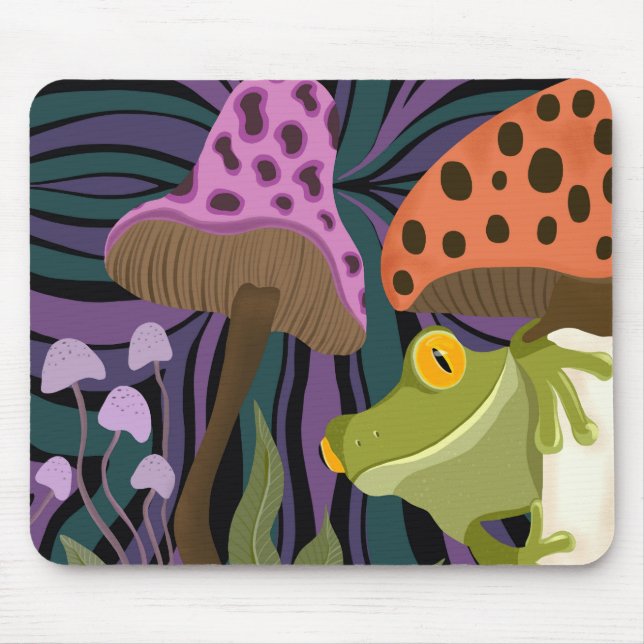 Frosch und Pilze Mousepad (Vorne)