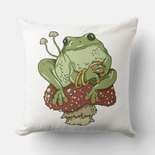 Frosch und Pilze Niedlich Cotattacecore Funny Toad Kissen