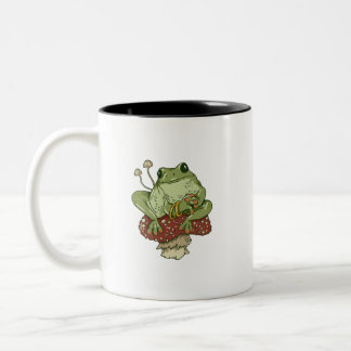 Frosch und Pilze Niedlich Cotattacecore Funny Toad Zweifarbige Tasse