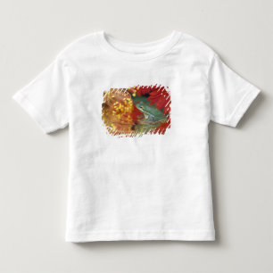 Frosch und Spiegelungen unter Blumen. Urheberangab Kleinkind T-shirt