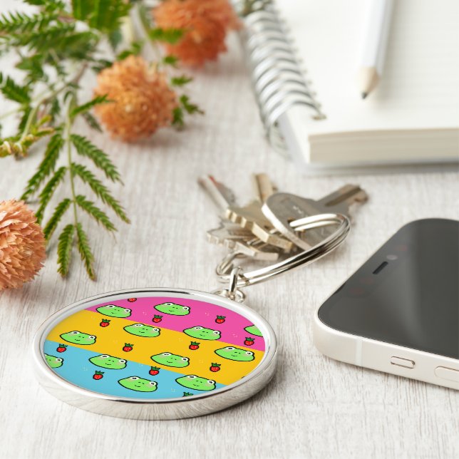 Frosch und Strawberry Lover Schlüsselanhänger (Seite)