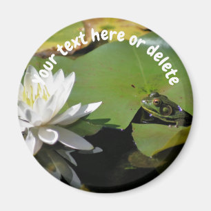 Frosch und Wasserlilie Lotusblume Personalisiert Magnet