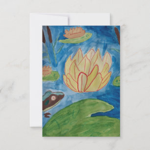 Frosch und Wasserlilien Flachbildschirm Karte