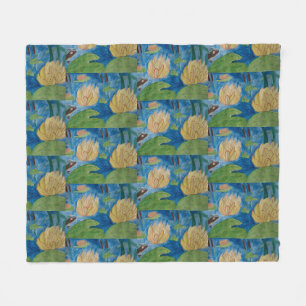 Frosch und Wasserlilien Fleece Blanket