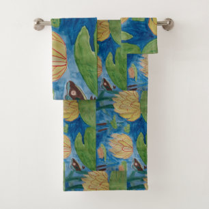Frosch und Wasserlilien Handtuch Set