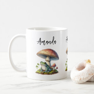 Frosch unter einem Pilz Süße Natur Kaffeetasse