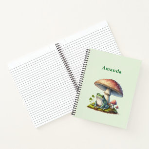 Frosch unter einem Pilz Süße Natur Notizbuch