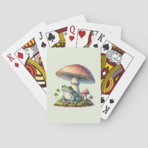 Frosch unter einem Pilz Süße Natur Spielkarten
