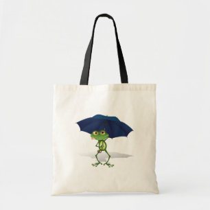 Frosch unter einem Regenschirm Tragetasche
