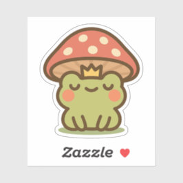 Frosch unter Pilzsticker Aufkleber