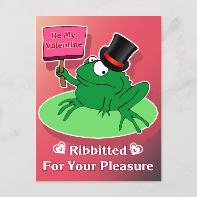 Frosch Valentine in einem oberen Teil, der mein Va Postkarte (Vorderseite)