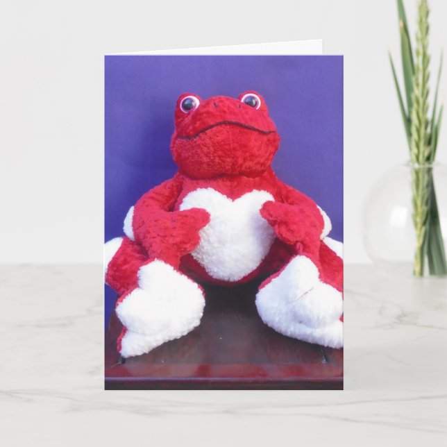 Frosch-Valentinsgruß-Karte Feiertagskarte (Vorderseite)