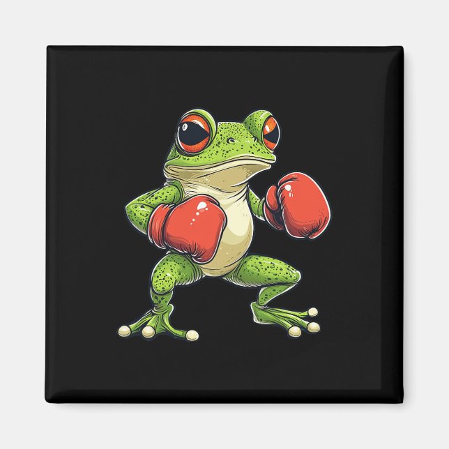 Frosch verkleidet als Boxer-Funny-Boxing Magnet (Vorne)