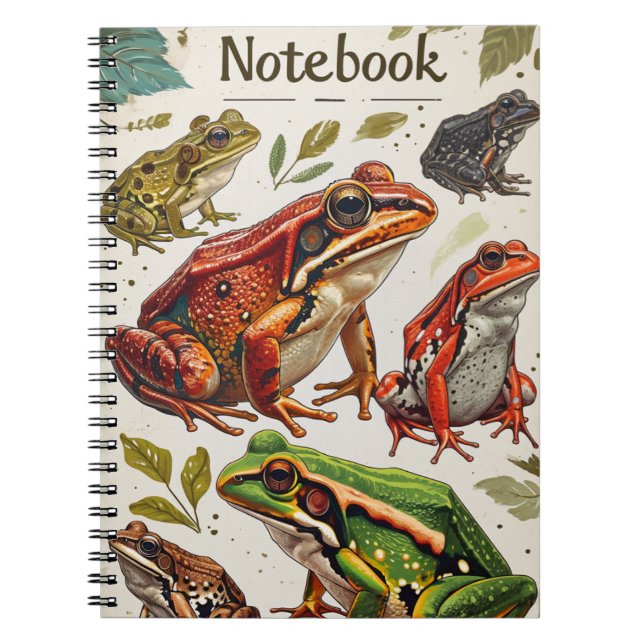 Frosch-Vintag-Notebook Notizblock (Vorderseite)
