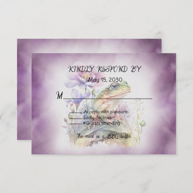 Frosch Wedding RSVP Karte (Vorne/Hinten)