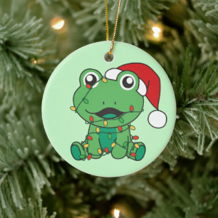 Frosch Weihnachts-Wintertiere Weihnachtsfrösche Keramik Ornament