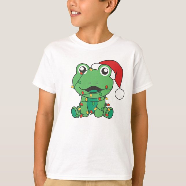 Frosch Weihnachts-Wintertiere Weihnachtsfrösche T-Shirt (Vorderseite)