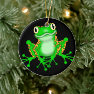 Frosch-Weihnachtsfeiertag Verzierung oder Keramik Ornament