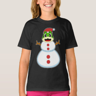 Frosch Weihnachtsmann Schneemann T-Shirt