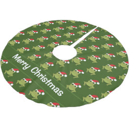 Frosch Weihnachtsmannmütze Grün Weihnachten Polyester Weihnachtsbaumdecke