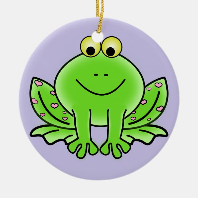 Frosch-Weihnachtsverzierung Keramik Ornament (Vorne)