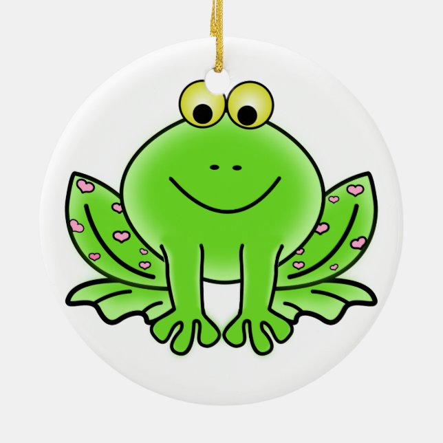 Frosch-Weihnachtsverzierung Keramik Ornament (Hinten)