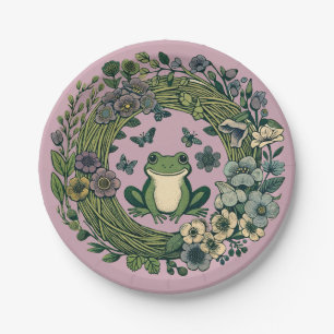 Frosch-Wildblumen für Kernbrennwerke Pappteller