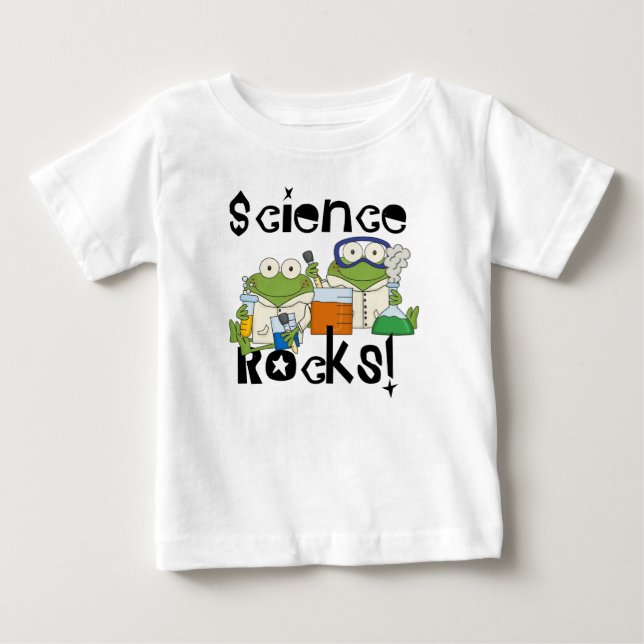 Frosch-Wissenschafts-Felsen Baby T-shirt (Vorderseite)