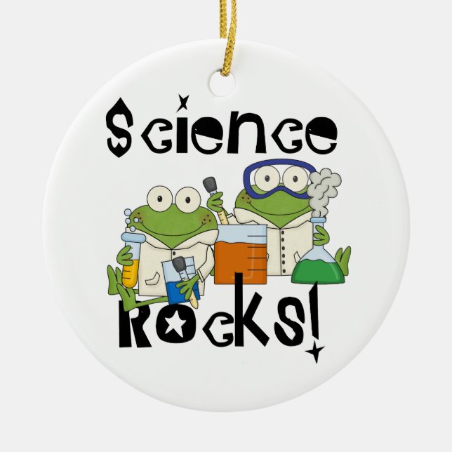 Frosch-Wissenschafts-Felsen Keramikornament (Vorne)