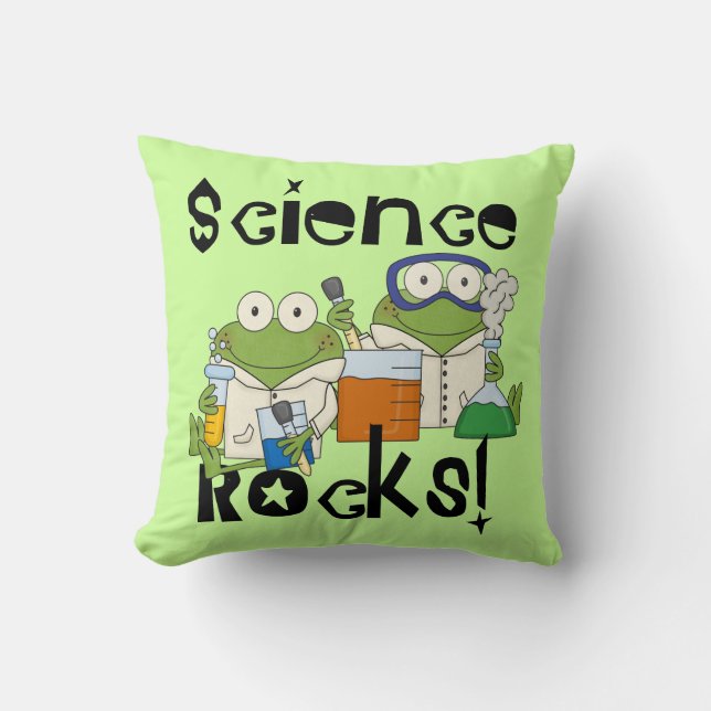Frosch-Wissenschafts-Felsen Kissen (Vorderseite)