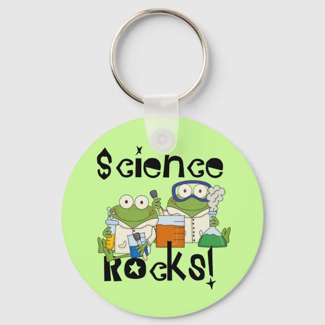 Frosch-Wissenschafts-Felsen Schlüsselanhänger (Vorderseite)