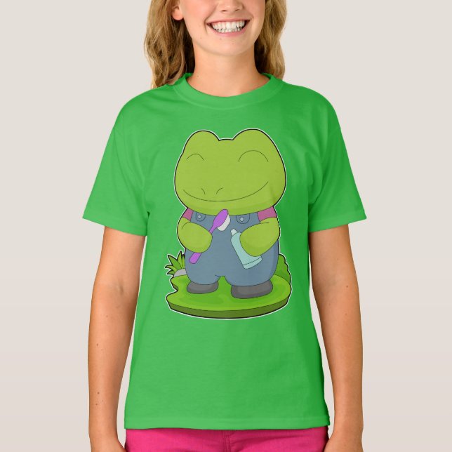 Frosch-Zahnbürste T-Shirt (Vorderseite)