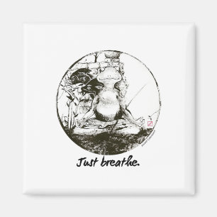Frosch Zen Yoga Einfach Atem Meditation Kunst Tint Magnet