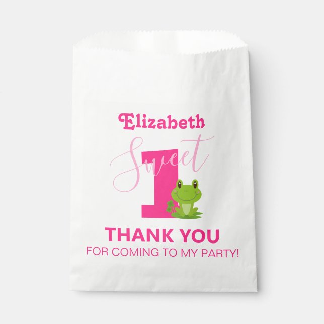 Froschbeutel 1. Geburtstag Gastgeschenk Geschenktütchen (Vorderseite)