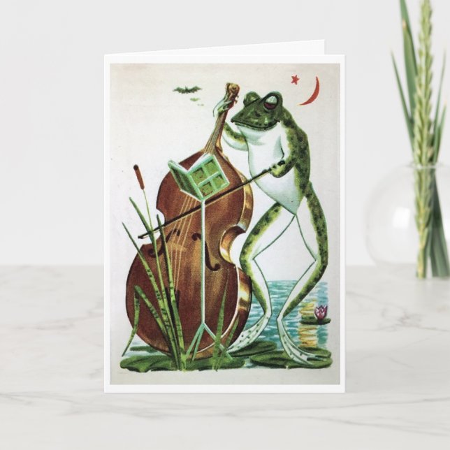 Froschcello, Musik, Play on, Grußkarte Karte (Vorderseite)