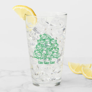 Frösche Abstrakte Grüne Linie Kunst Personalisiert Glas