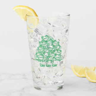 Frösche Abstrakte Grüne Linie Kunst Personalisiert Glas