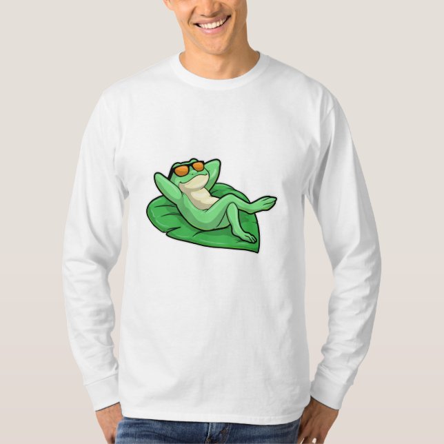 Frösche auf Leaf mit Sonnenbrille T-Shirt (Vorderseite)