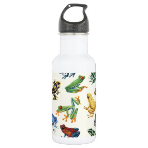 Frösche auf natürlichem Weiß Edelstahlflasche