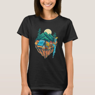 Frösche campen auf einem Berg T-Shirt