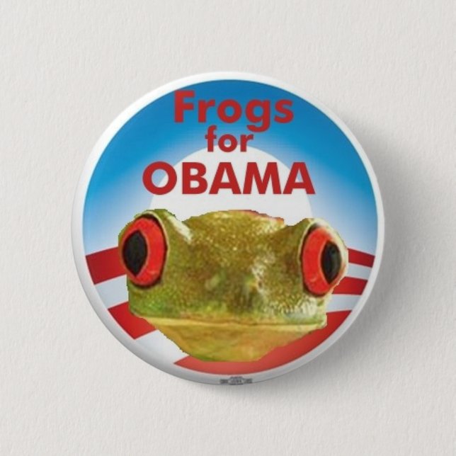 Frösche für Obama Button (Vorderseite)