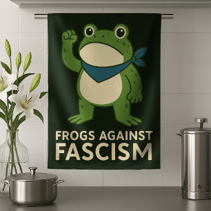 Frösche gegen den Faschismus Portland Frosch Prote Geschirrtuch