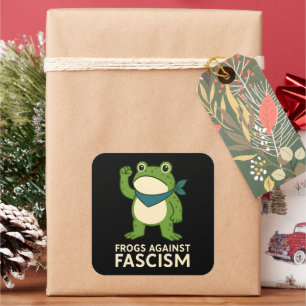 Frösche gegen den Faschismus Portland Frosch Prote Quadratischer Aufkleber
